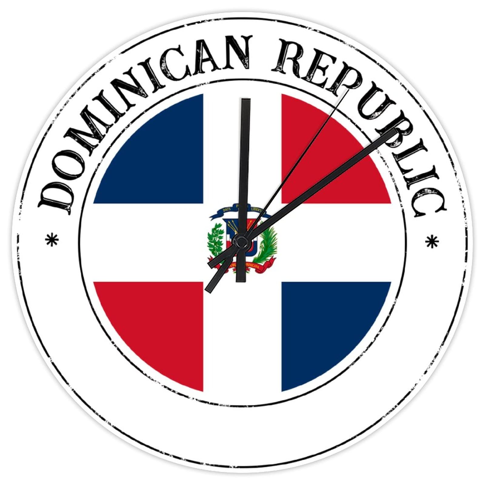 Horloge murale en bois République Dominicaine ronde silencieuse pour école et maison