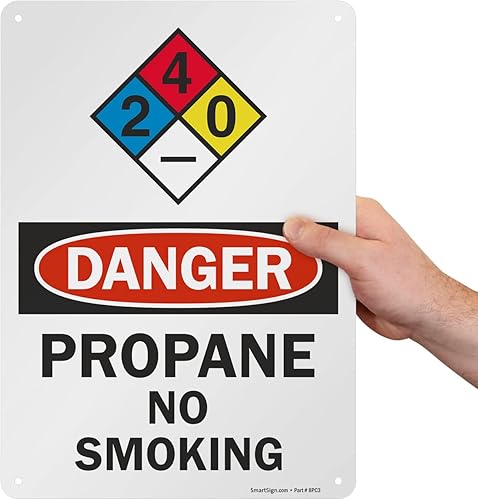 Miniatura 6 de SmartSign Letrero NFPA "Peligro - Propano, No Fumar"  Aluminio de 10 x 14 pulgadas