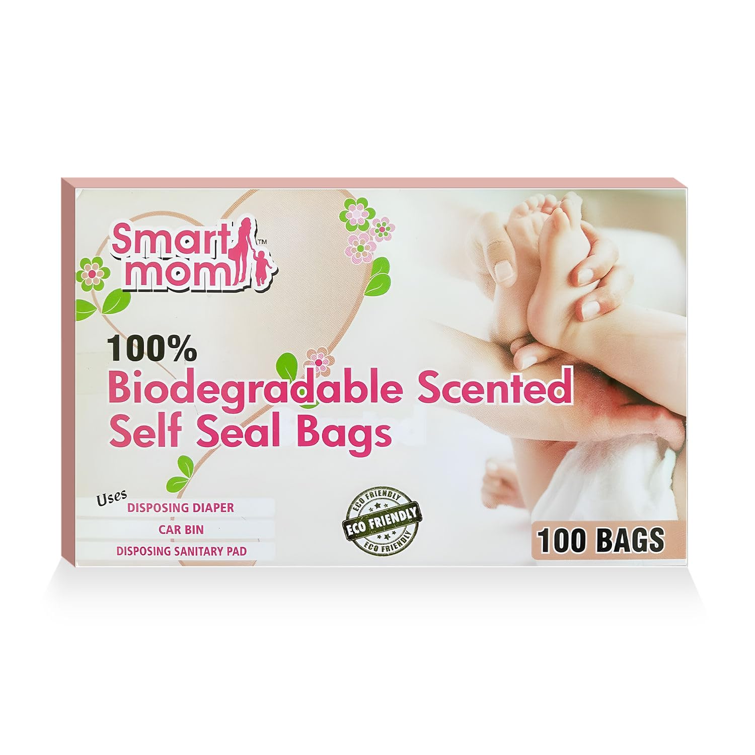 TurtleGrip Smart Mom Diaper Disposal Bags – Eco-Friendly, Scented, Leak-Proof Design, Pack of 100 (White)-image-26
