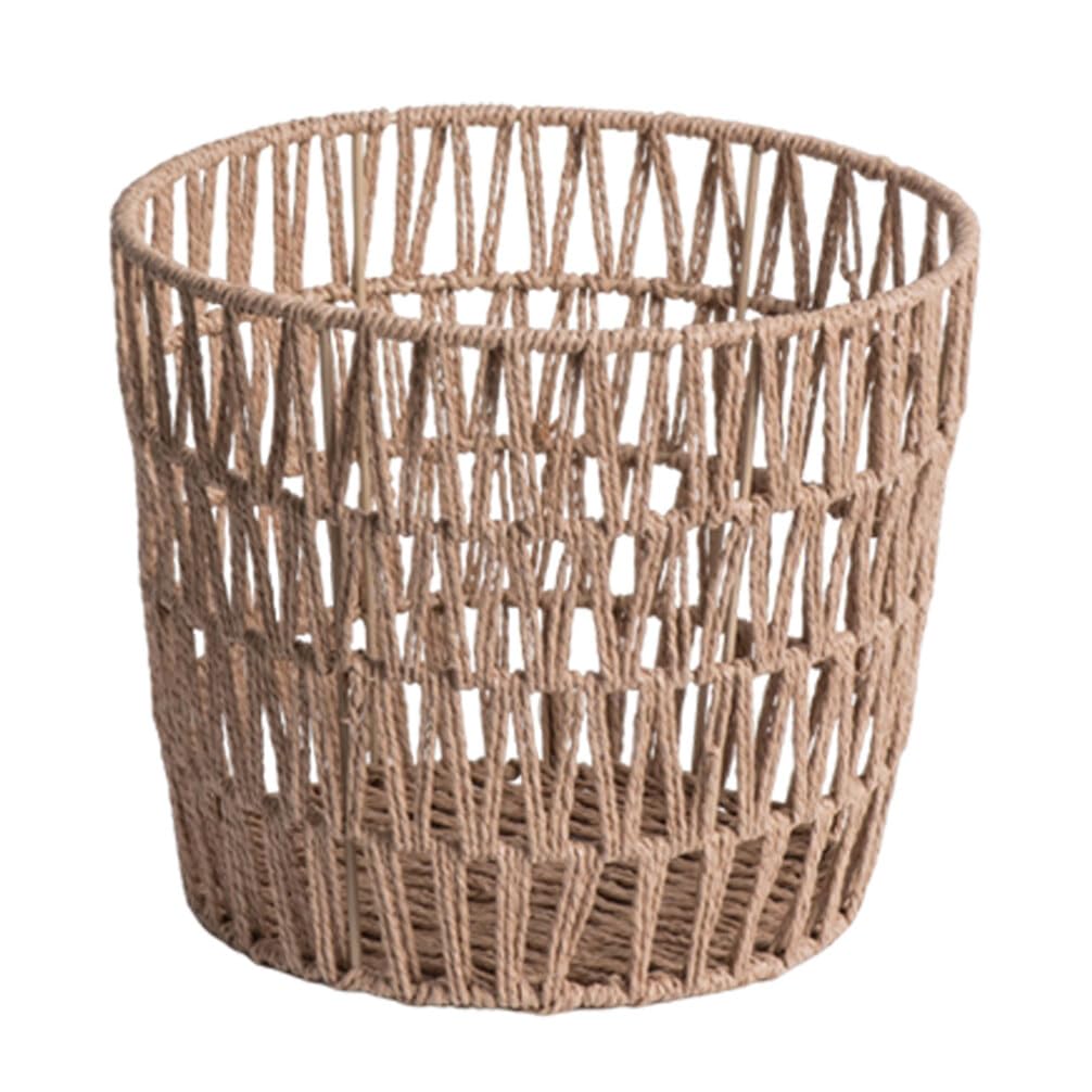 Grand panier de rangement en osier et rotin bohème pour le linge de maison