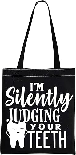 Regalo para dentistas, regalo para higienista dental, regalo para asistente dental, estoy juzgando silenciosamente tus dientes con cremallera para
