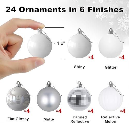 Vista 340 de 18 esferas medianas decorativas navideñas para árbol de Navidad, inastillables, para colgar, color púrpura, 2.5 pulgadas, paquete de 18