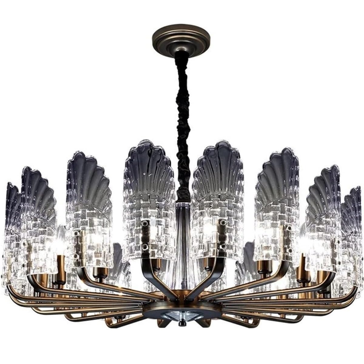 JUSKAQZYI 16-Light Crystal Chandelier Pendant Light Luxurious Large Crystal Glass Lamp Fixture for Bedroom Living Dining Room Ceiling Lights