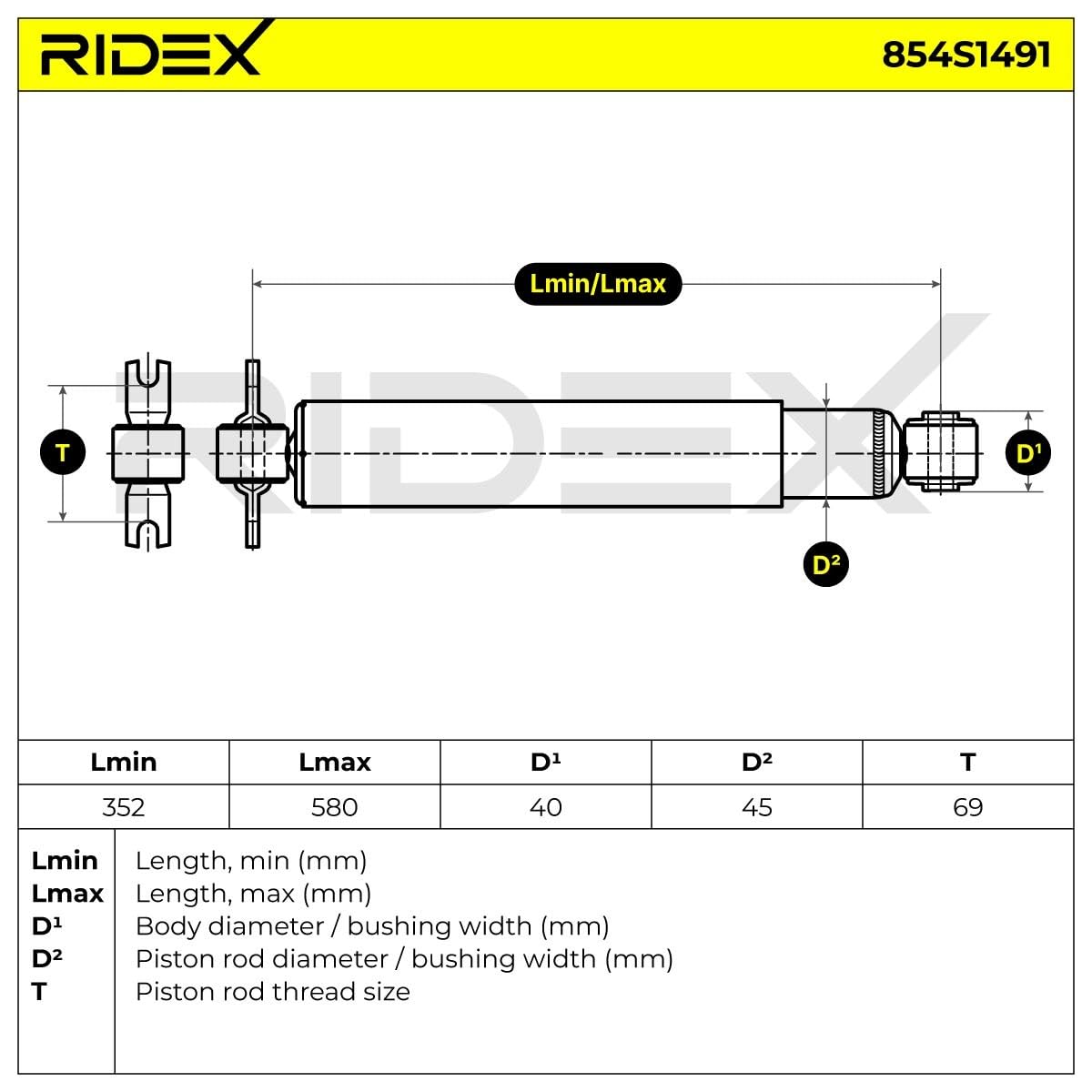 RIDEX 854S1491, 2 szt Amortyzator zestaw teleskopowy tył Kompatybilny z JEEP WRANGLER III JK