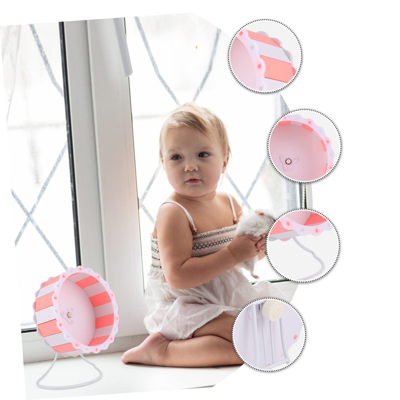 Abaodam Silent Running Wheel Pet Exercise Toy Plastic Hamster Wheel Ultra-Silent for Small Pets