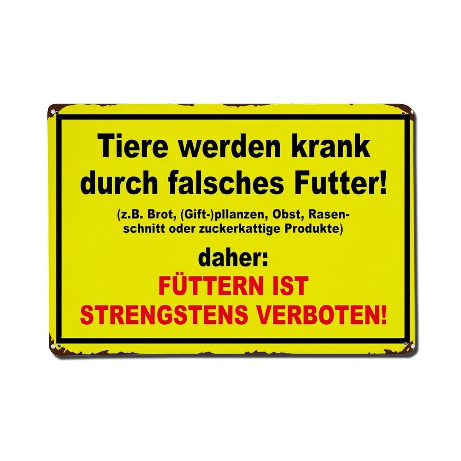Yellow Background Black Text Red Warning Tin Sign Vintage Metal Poster, Home Bar Garage Man Cave Cafe Indoor & Outdoor Wall Decoration 8x12Inches