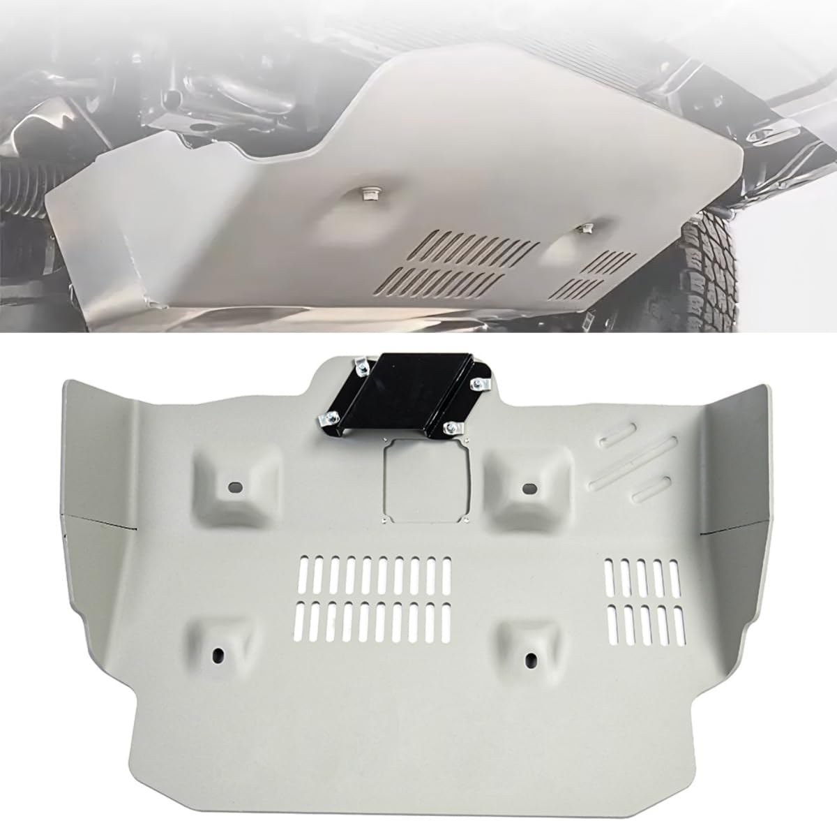 6MM Front Skid Plate for Toyota 2014-2024 4RUNNER 2014 FJ Cruiser Replacement for PT938-00140 PTR60-89190 Engine Guard Under Protection Bumper Guard Protector Silver Aluminum