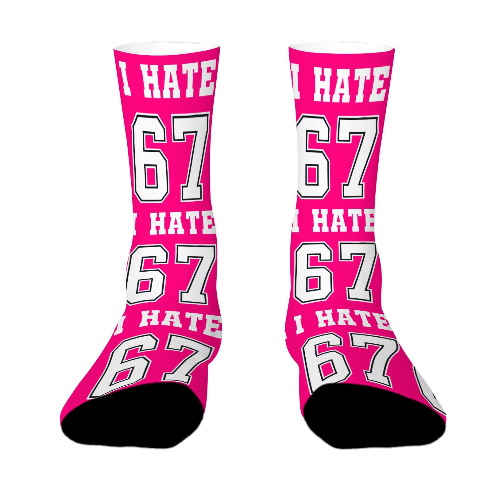 Kwqdozf Unisex I Hate 674 Six Seven 67 Meme Design Socks For Man