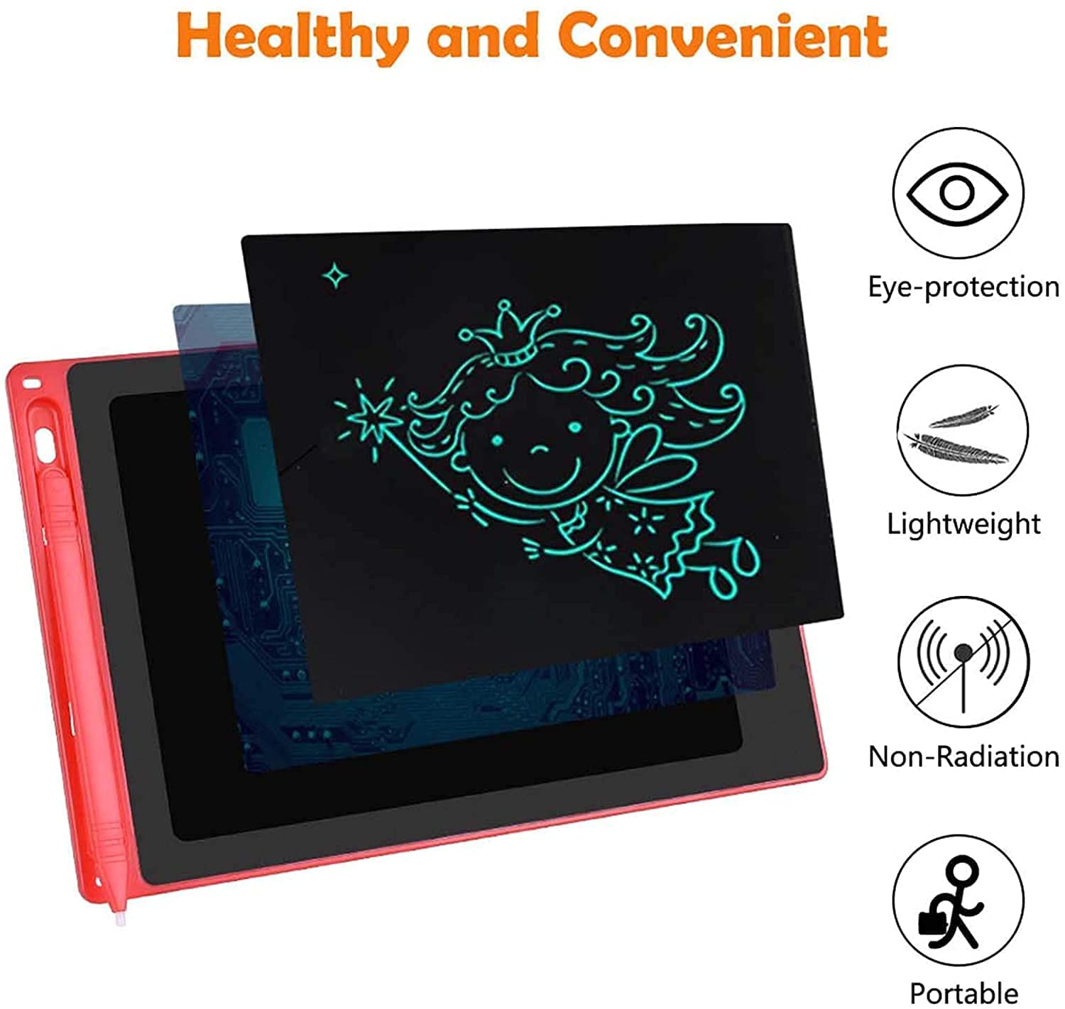 Khyali® Colorful LCD Writing Tablet, 8.5 Inch Multi-Color Electronic Drawing Pad Portable Handwriting Graphics Doodle Board for Kids 1