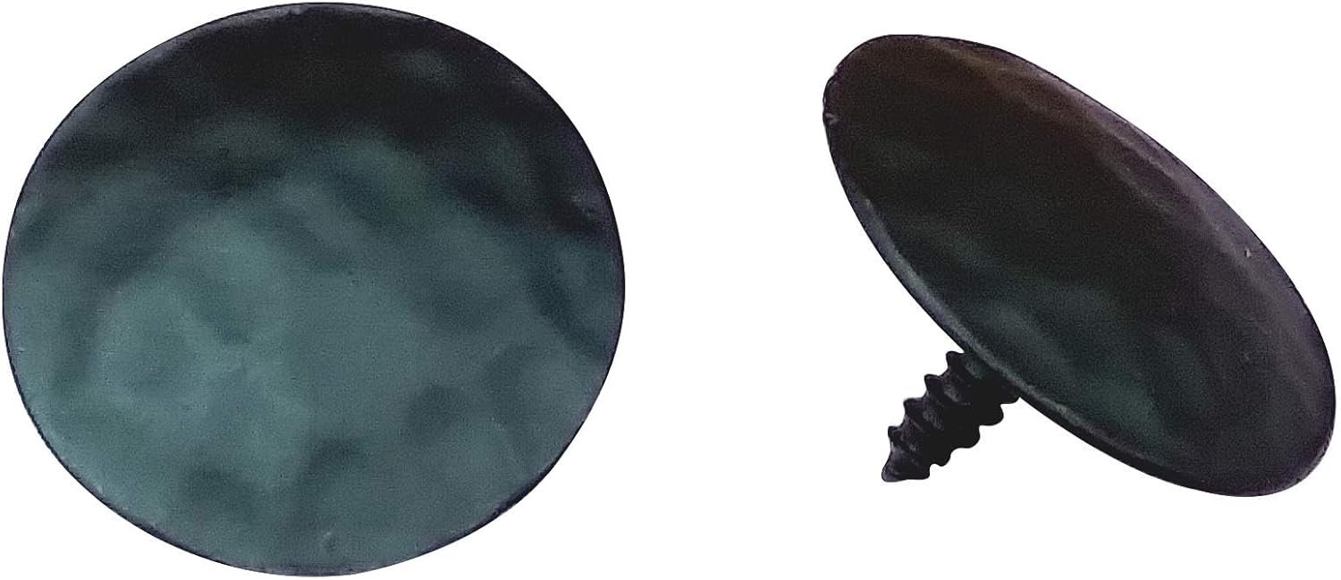 Clavos Decorative Nail Head with Stainless Steel Screw, 3/4 inch Dia, Black Finish, (Box of 10)