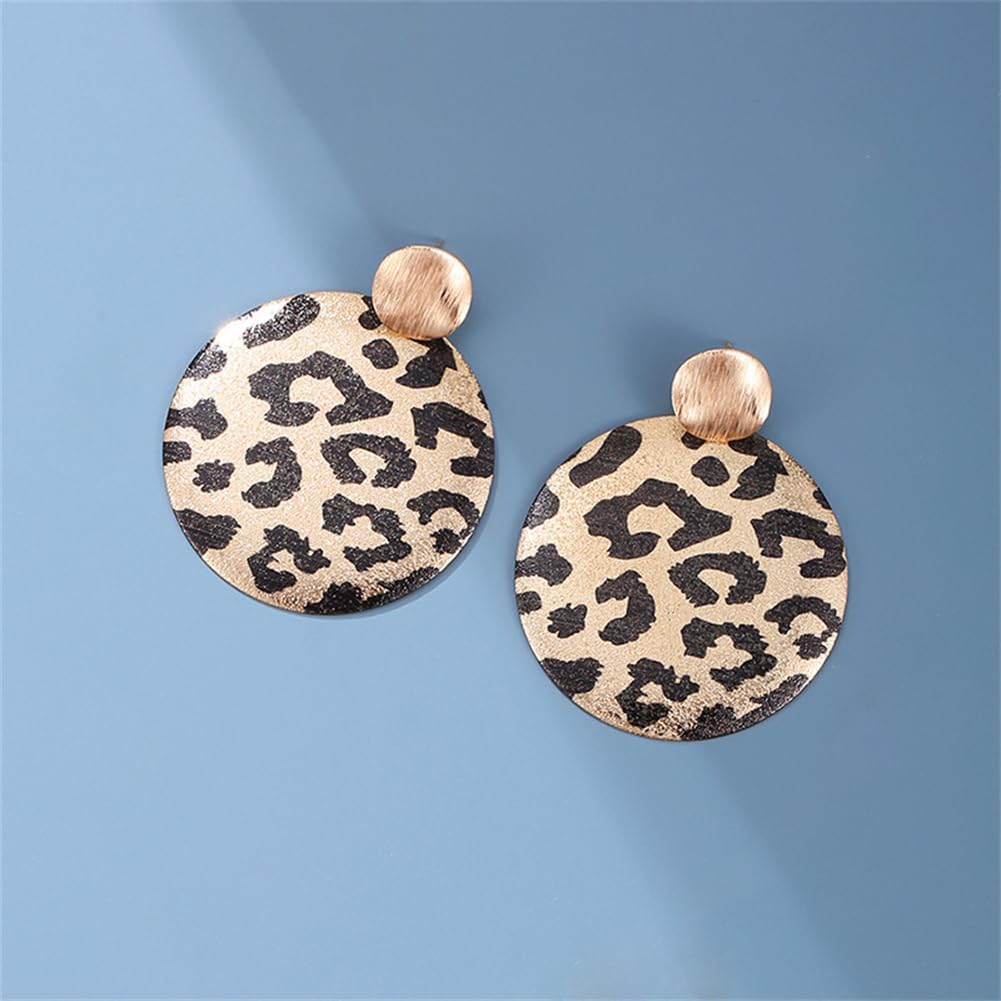 Leopard Dangle Earrings for Women Statement Round Drop Flash Metal Earrings Unique Tears Drop Fashion Jewelry - Image 6