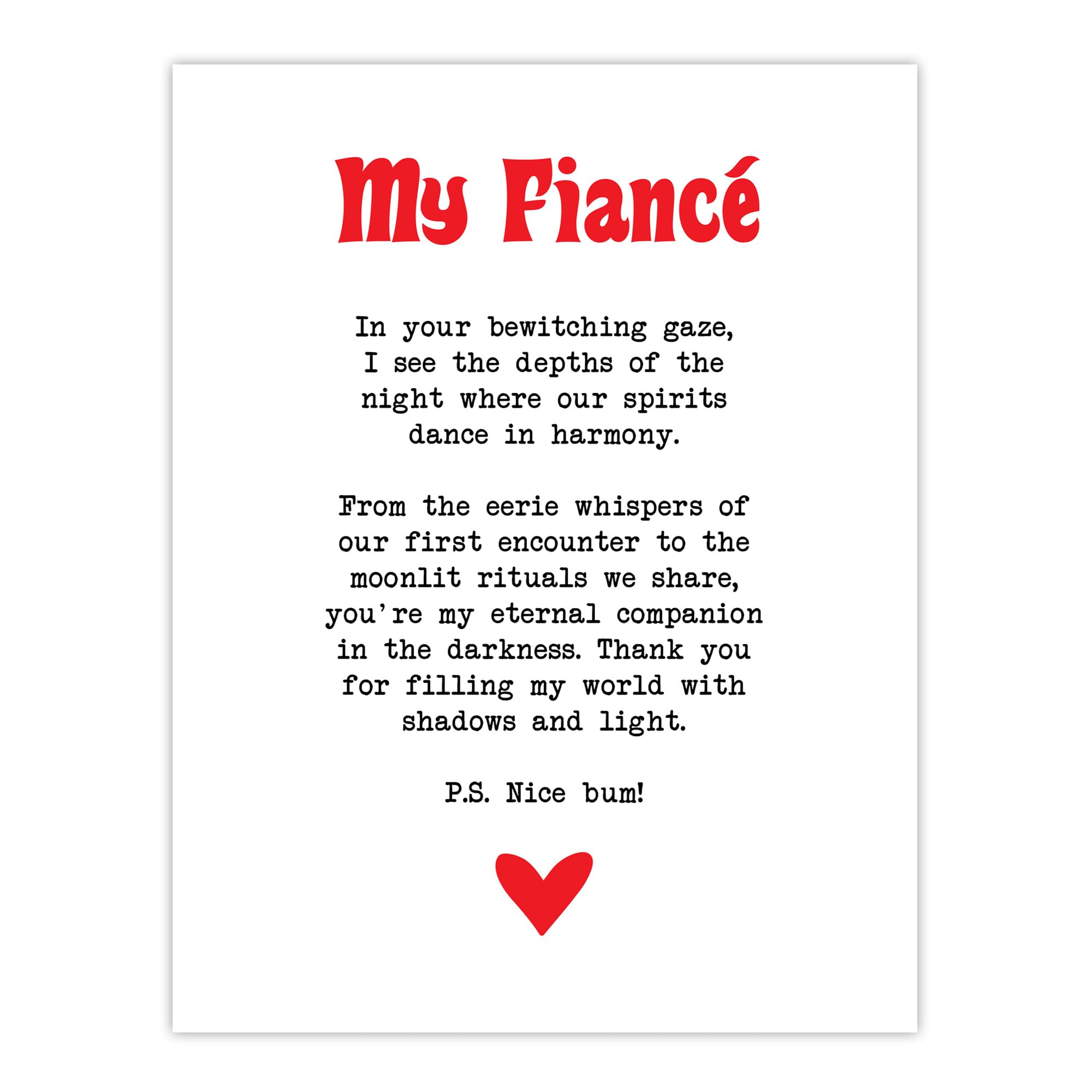 Artery8 Love Poem Goth Fiancé Romantic Poetry Fun Bedroom Large Wall Art Poster Print Thick Paper 18X24 Inch