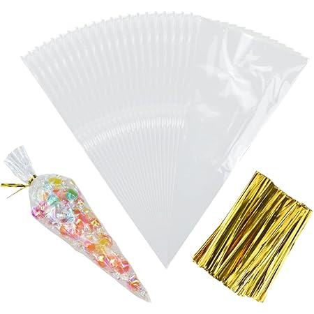 christmas cellophane cone bolsas