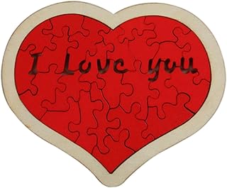 menolana Quebra-cabeças em forma de Quebra-cabeças de madeira Quebra-cabeças criativos para crianças, adultos, blocos de construção, quebra-cabeças de, Vermelho, 12cmx10cm