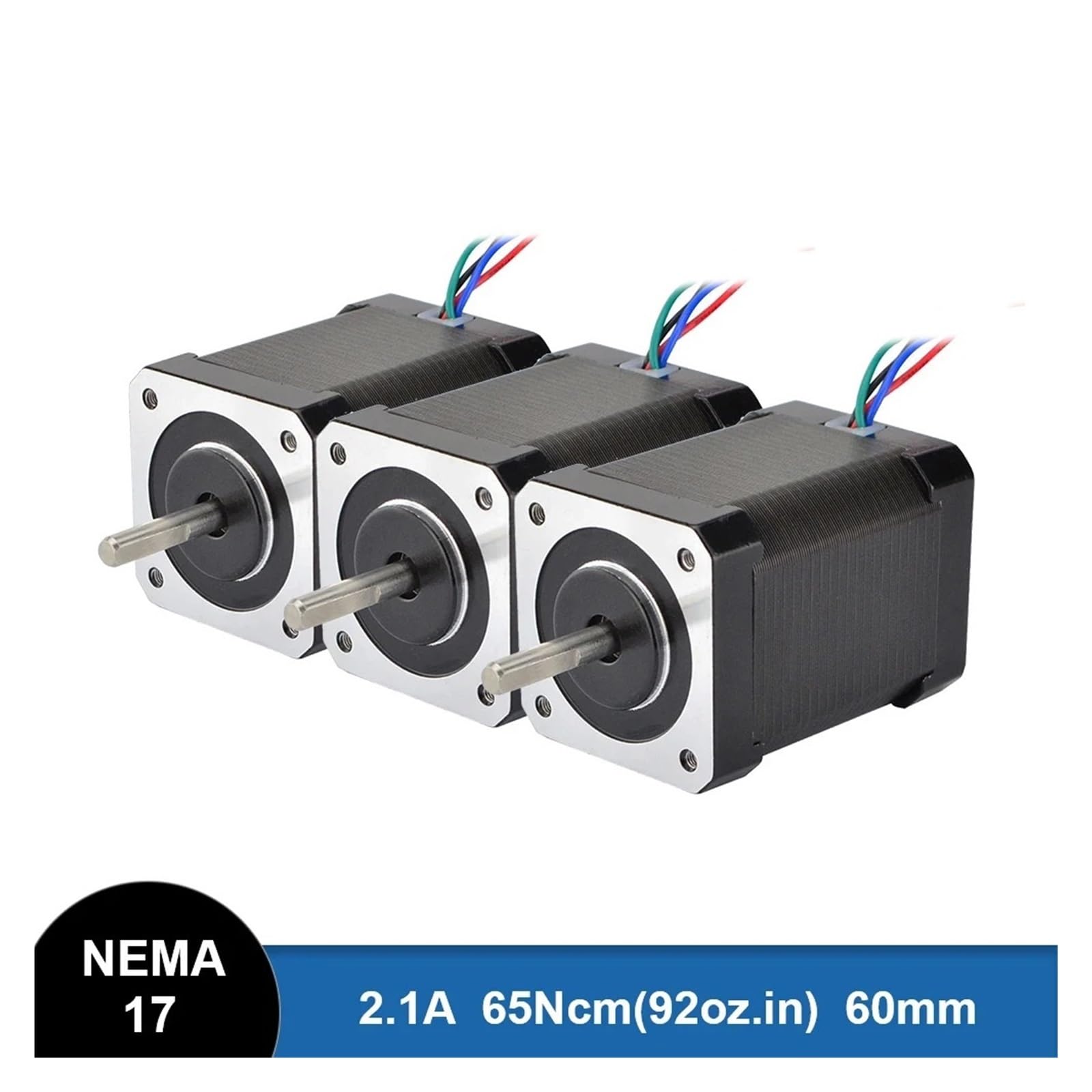 Nema 17 3-częściowy silnik krokowy 60 mm 65 Ncm (92 uncje) 2,1 A, 4-żyłowy, 42BYGH