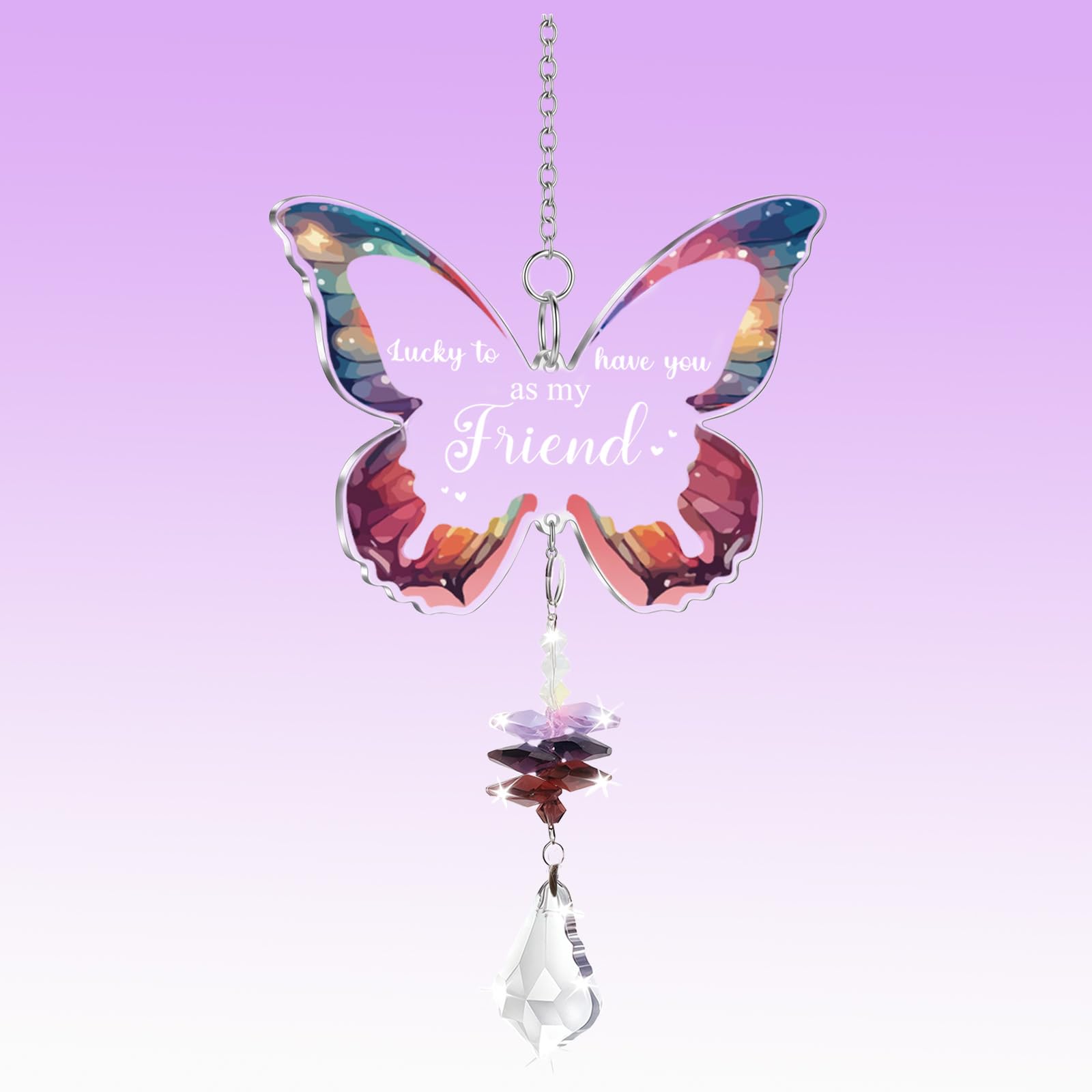 Friendship Gifts for Women, Butterfly Acrylic Crystal Suncatcher, for Women, Friend Gift for Birthday, Wedding, Anniversary Graduation for Bestie Christmas