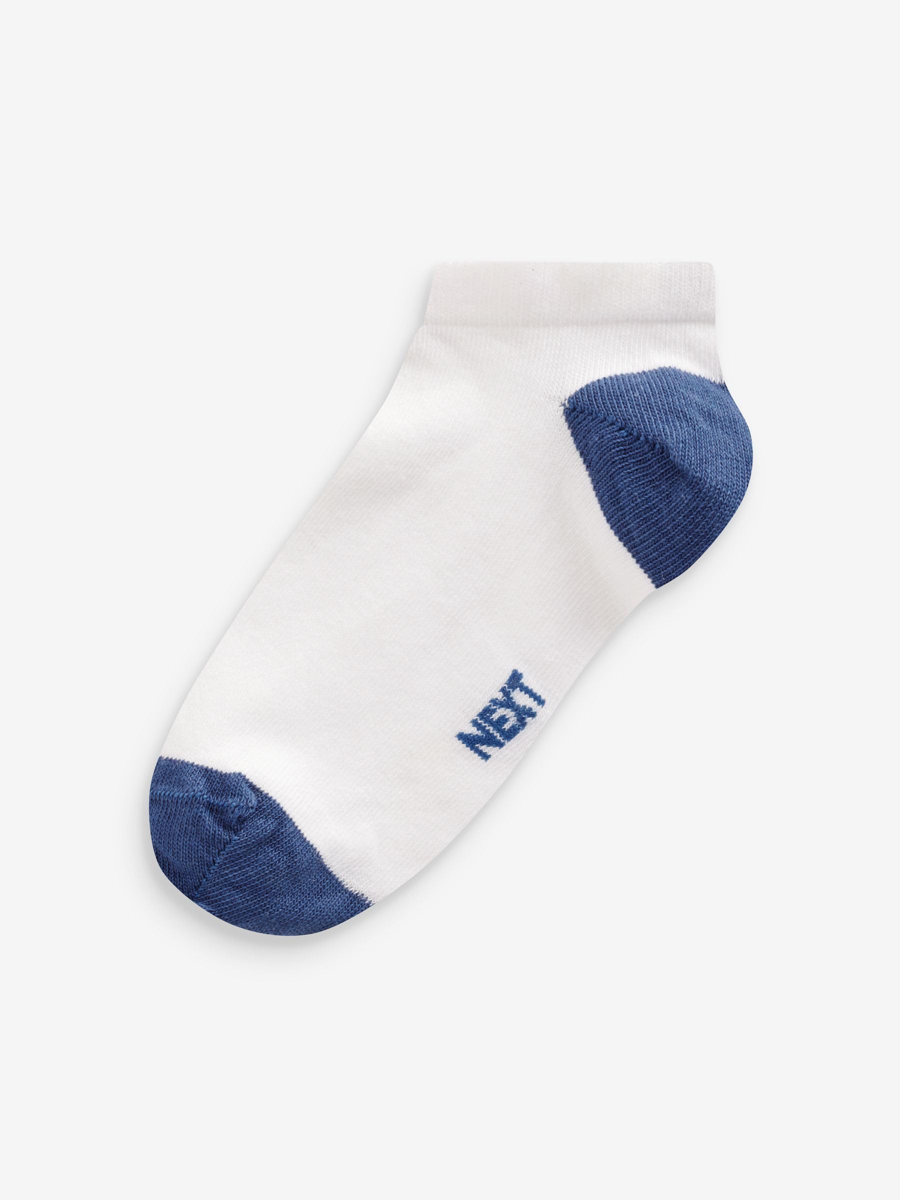 NEXT Jungen Sneaker-Socken mit hohem Baumwollanteil, 7er-Pack White/Bright Heel and Toe 26.5-30.5