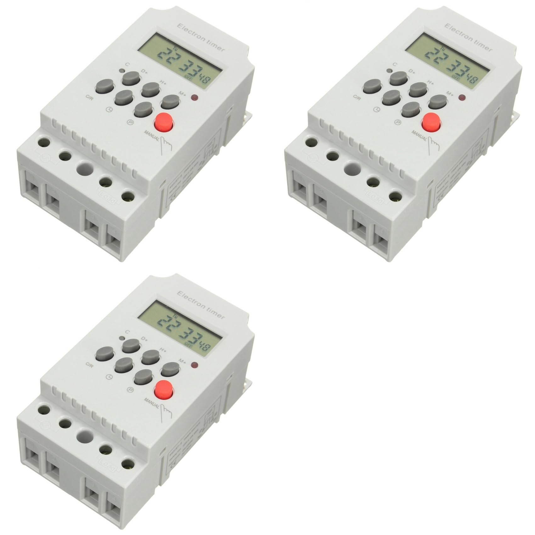 Jnchdghwa 3X KG316T-II Din Rail Microcomputer Time Control Switch Time Control Timer AC 220V 25A DIGITAL TIMER SWITCH