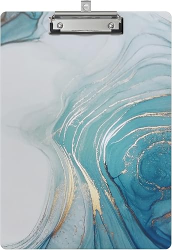 Miniatura 10 de Bonito portapapeles de madera con diseño decorativo A4 tamaño carta para oficina en el aula, tamaño estándar 9 x 12.5 pulgadas con clip de metal