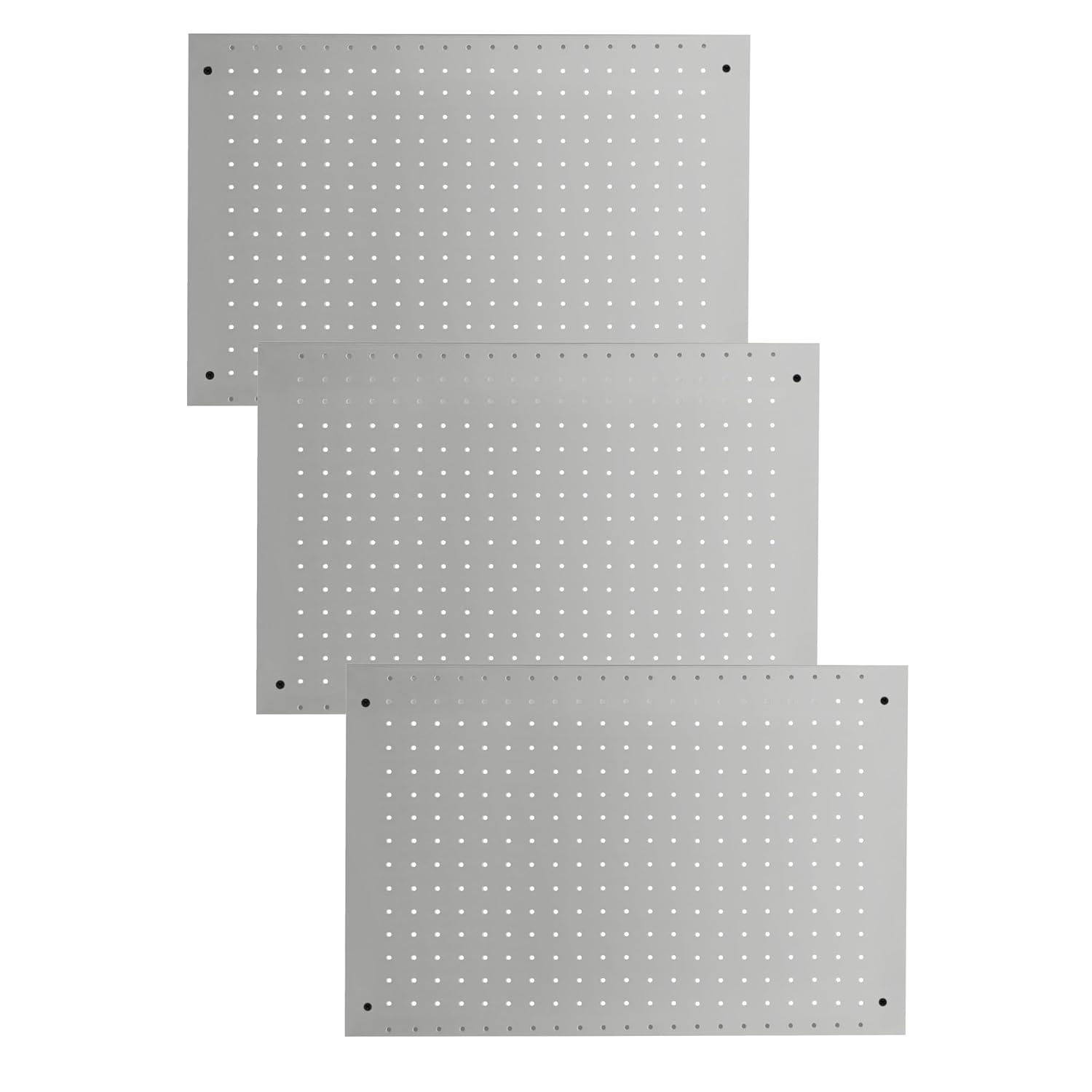 True & Tidy 3-pc Pegboard Panels Set, 24in x 16x, Made with Heavy Duty Steel Material (Boards Only, Gray, 3)