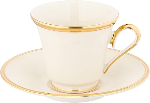 Miniatura 4 de Lenox, eterna de oro fino con bandas de 5 unidades de China., Cubertería fina Lenox Eternal, Ivory