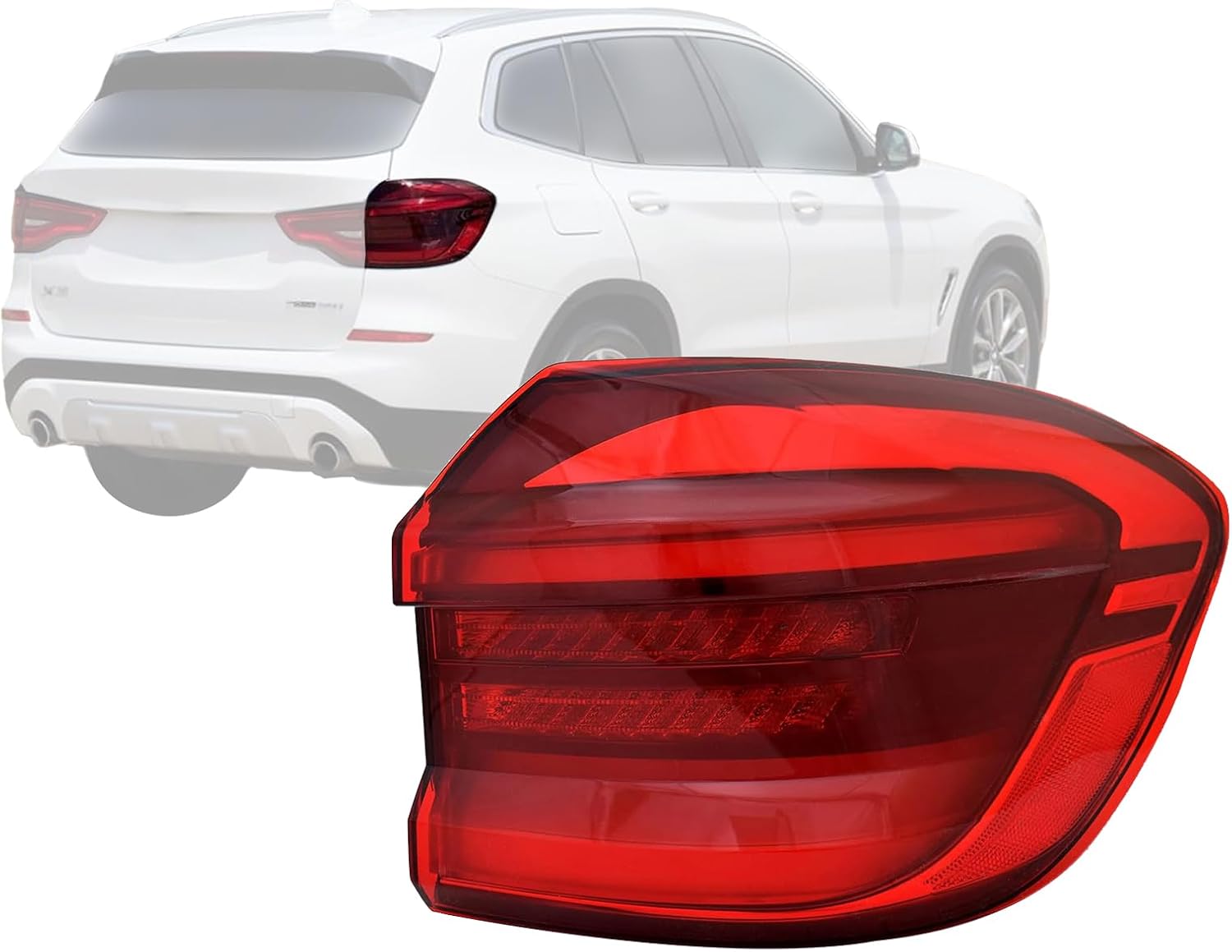 KAP Replacement Tail Light Rear Lamp for 2018 2019 2020 2021 X3 G01 with Adaptive Headlamps Model Outer Passenger Right Side 63219853374 BM2805136