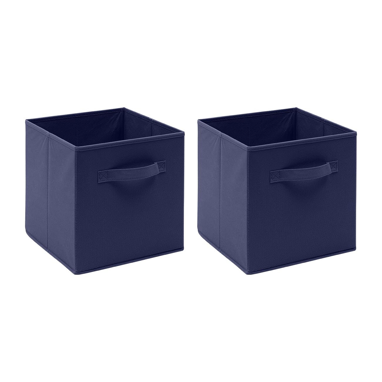 BonChoice Foldable Storage Cubes Boxes with Handle for Home Organization, Fabric Wardrobe Storage Box Organizer Basket Bins for Clothes Toys Towels, Collapsible&Durable (2, Dark Blue) — image 1