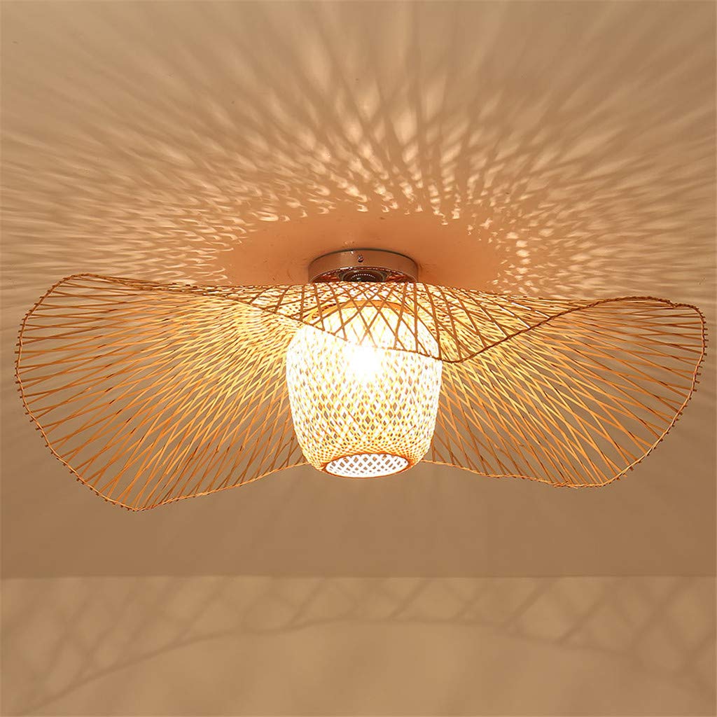 Lámpara colgante de bambú de 75cm de estilo retro con casquillo E27 para salón