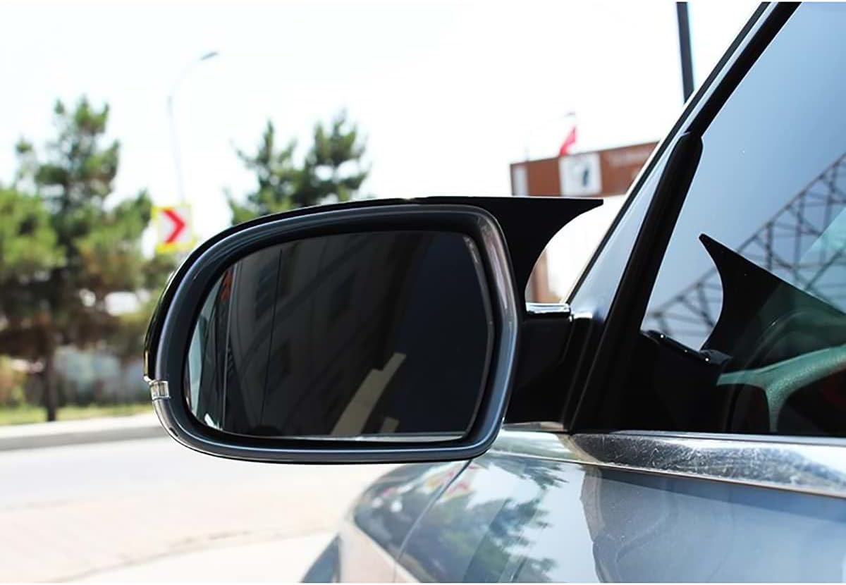 Door Mirror Covers Gloss Black Bat Style Side Mirror Cover Caps Rearview Replacement for Audi A4 B8 2008-2015