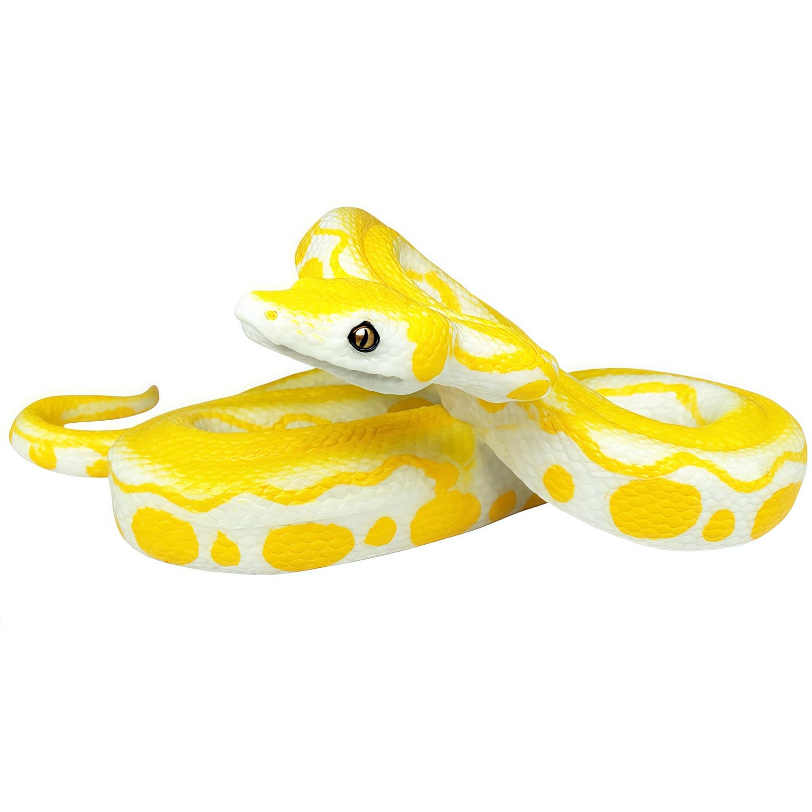 Realistic Fake Snake Toy Rubber Gag Toys- Python Snake Action Figure for Halloween Prank Props, Fake Snake Scare Birds and Squirrels, Boa Constrictor Figurine Scary Prank Toys for Kids