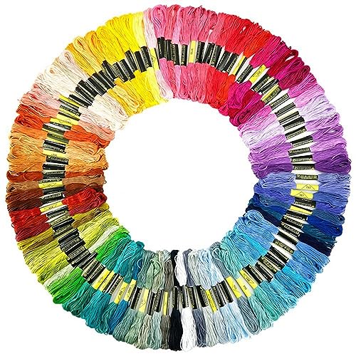 100 Couleurs Fils Bracelet Brésilien kit, 5m,Fil Broderie,Coton,Laine Bracelet Bresilien,Fil Canevas,Fournitures de Loisirs Créatifs, pour Broderies, Loisirs...