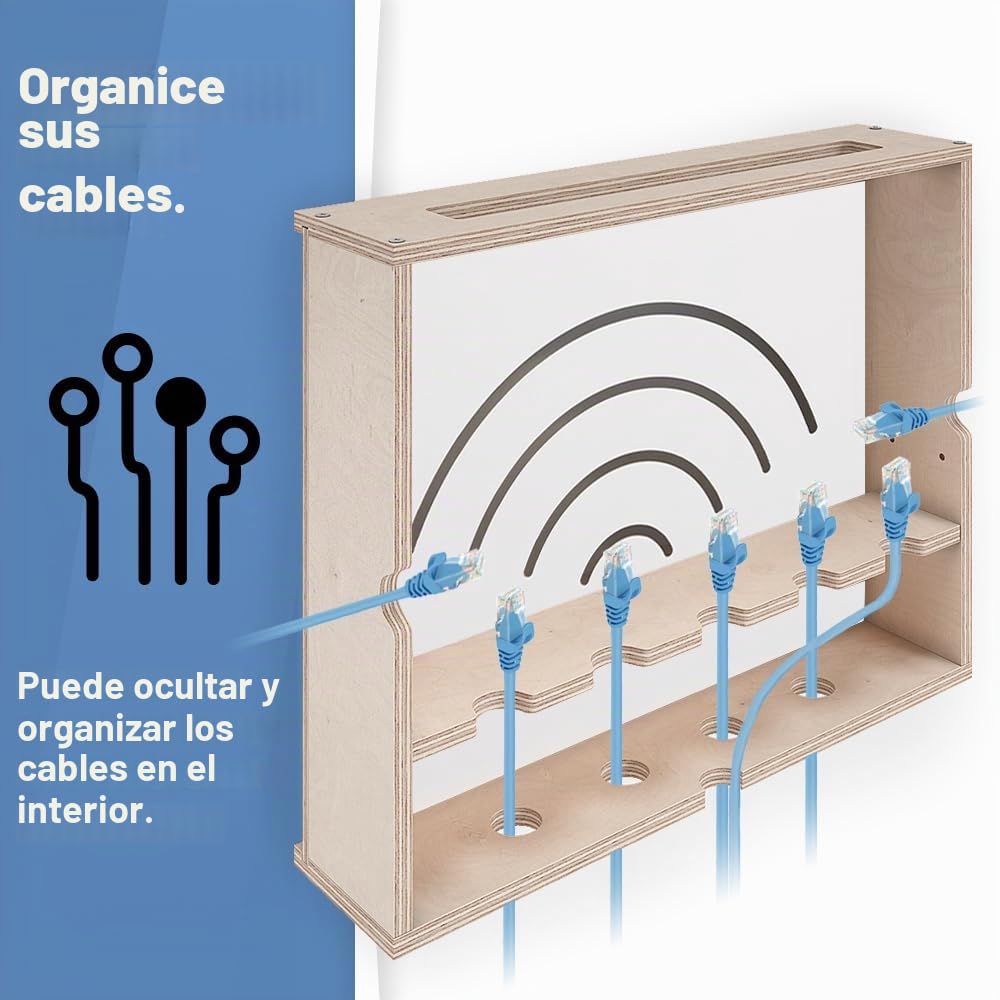 MOE UHANE Cubierta para router WiFi, tapa para router, estante para router con cubierta deslizante, organizador para zona del router, caja para módem y router, carcasa para router, montaje en pared