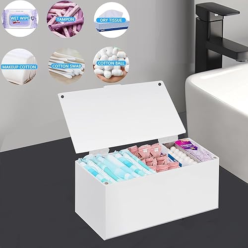 Miniatura 6 de Contenedor de almacenamiento de servilletas sanitarias de acrílico, organizador de almohadilla y tampón para período, dispensador de servilletas