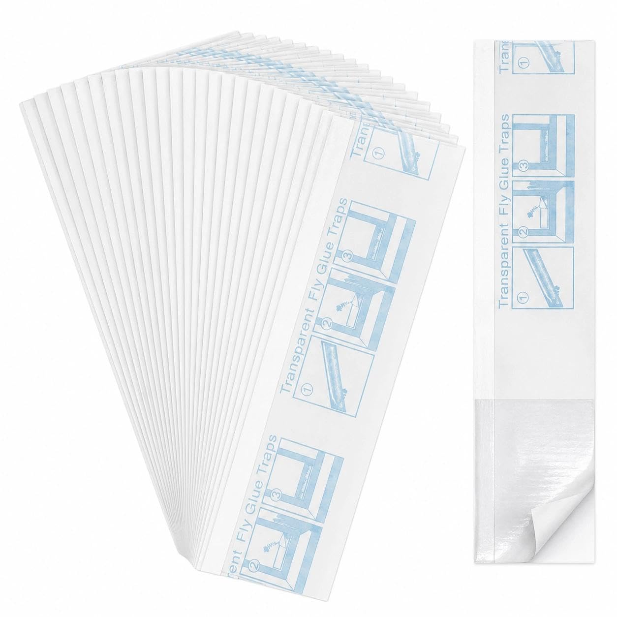 30Pcs Fly Sticky Strips Indoor, Fly Catcher Sticky Traps, Disposable Fly Stickers, Effective Flying Insect Trap for Home Kitchen Garden Indoor Use