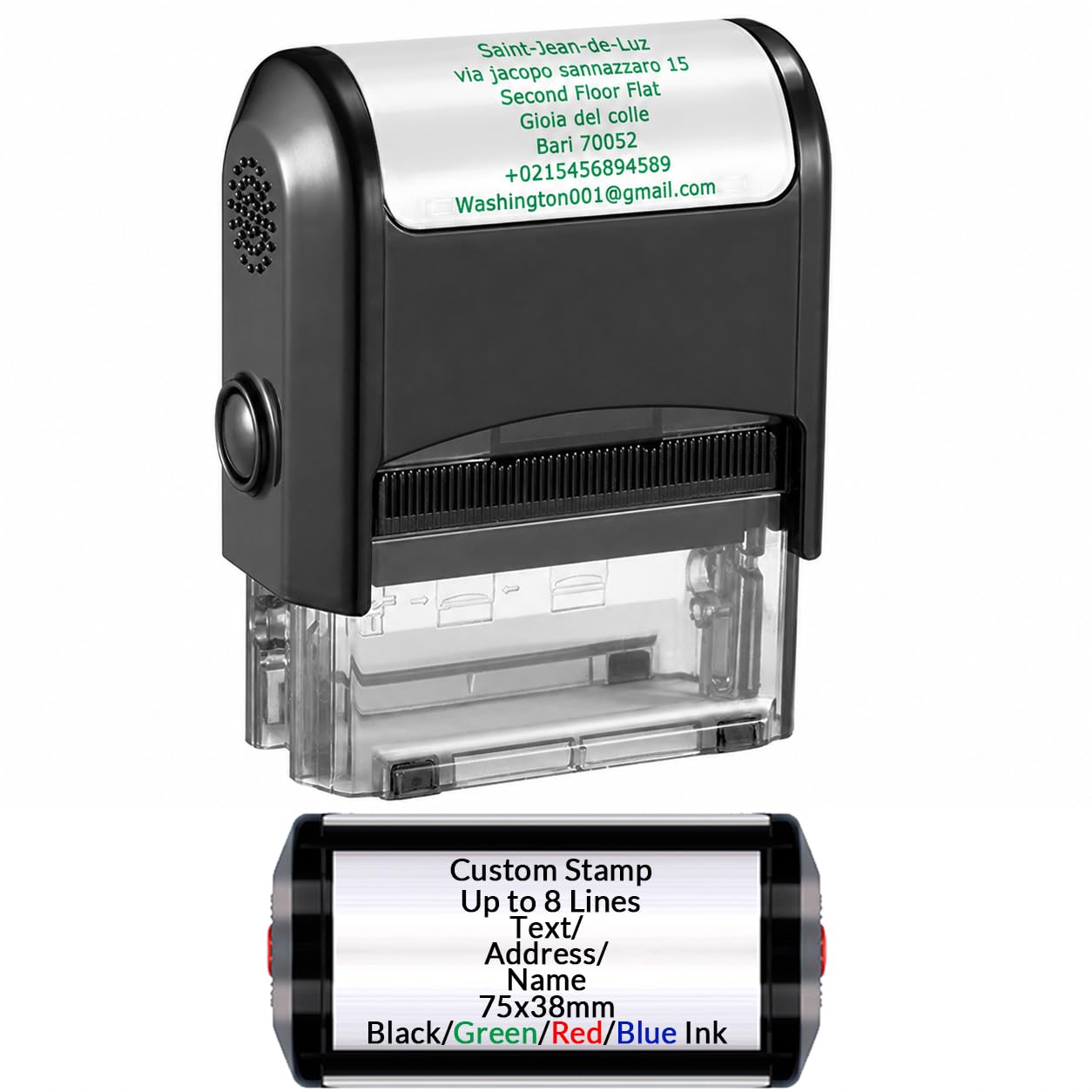 Custom Self Inking Stamp Personalized Rubber Stamp Customized Return Address Stamp for Family Business Multiple Sizes Shapes 4 Ink Colors Available