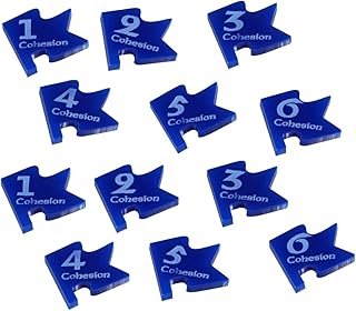 LITKO Cohesion Tokens Numbered 1-6 Compatible with Dux Bellorum, Blue (12)