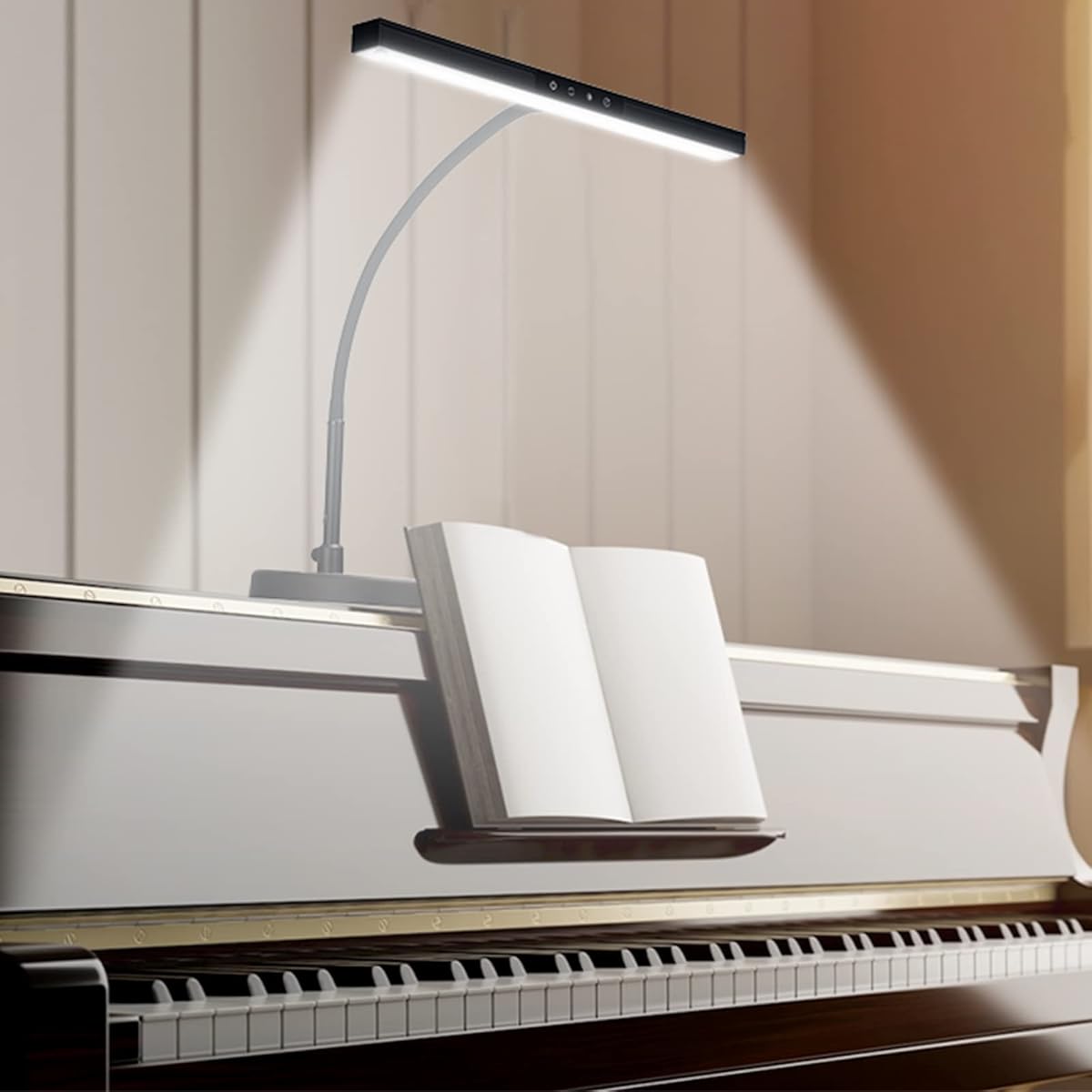 CIVHOM Piano Light for Grand/Upright &amp; Digital Pianos, Piano Lamp with 3 Color Modes for Stand Pianos, Adjustable Height and Direction, Auto-Off Timer, Music Stand Light, Desk Lamp, Table Light