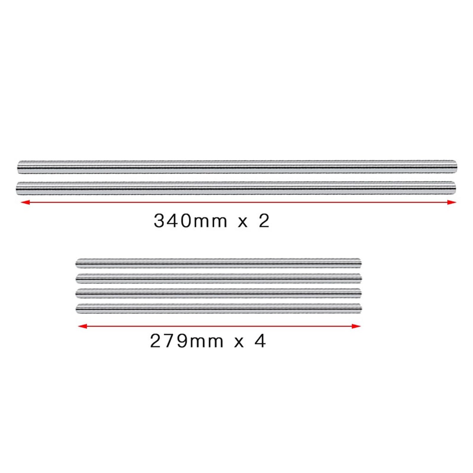 Szyna liniowa 2 szt. 10x340mm oś optyczna + 4 8x279mm hartowane gładkie pręty zestaw chromowany liniowy wał szynowy metryczny okrągły pręt prowadnica ślizgowa