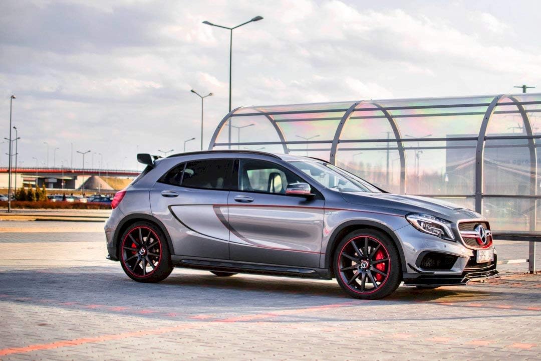 Front Bumper Lip Spoiler Compatible with Mercedes-Benz GLA 45 AMG SUV (X156) Pre-Facelift (2014-2017) Maxton Design Splitter