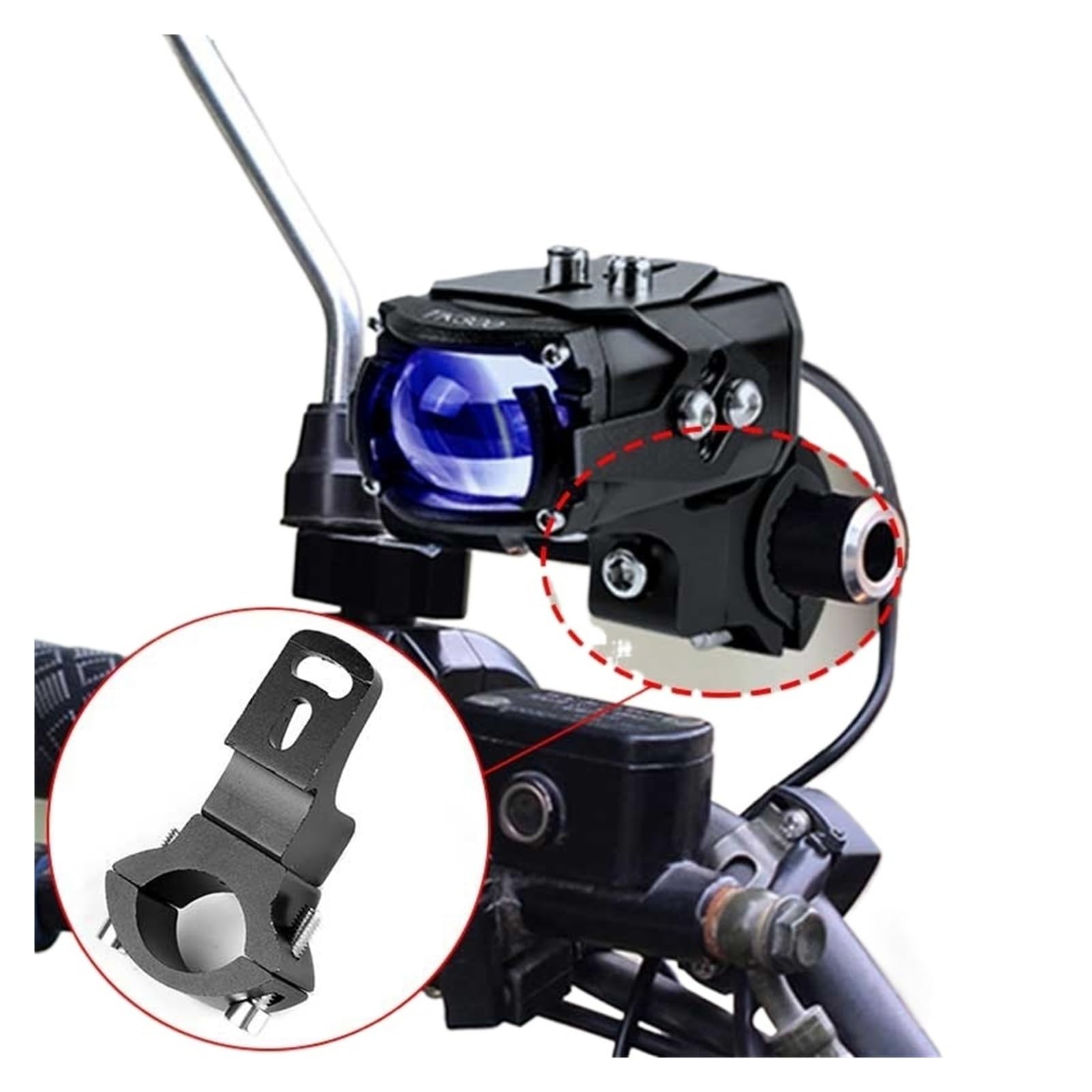 Soporte de montaje for motocicleta de 360 ​​grados, 22-30 mm, foco, faros antiniebla, luces de conducción, soportes de lámparas auxiliares, soporte for bicicletas(4pcs)