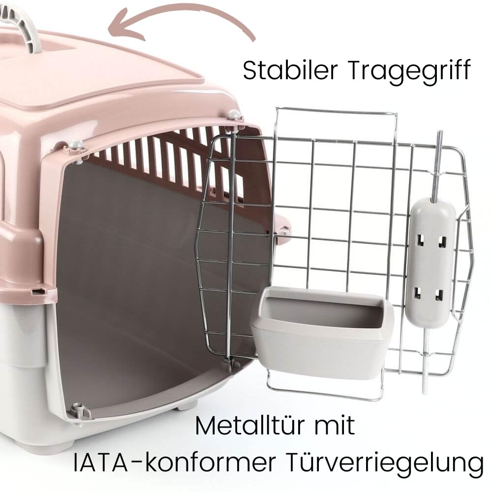 2er Set Transportbox IATA Flugbox Flugzeug Hundebox Hunde Transportbox Katze Groß für 2 Tiertransportbox Katzentransportbox Gr. M