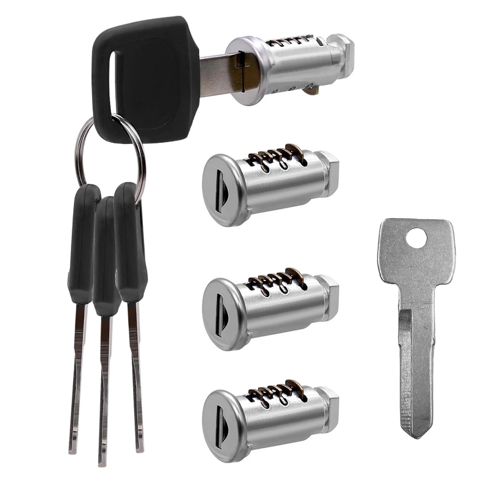 4 Pezzi Nucleo di Serratura per Portapacchi Serrature e Chiavi for Portapacchi Cilindri di Blocco e 4 Chiavi 1 Chiave di montaggio Serratura Box Tetto Auto per Portabici Portapacchi Portasci