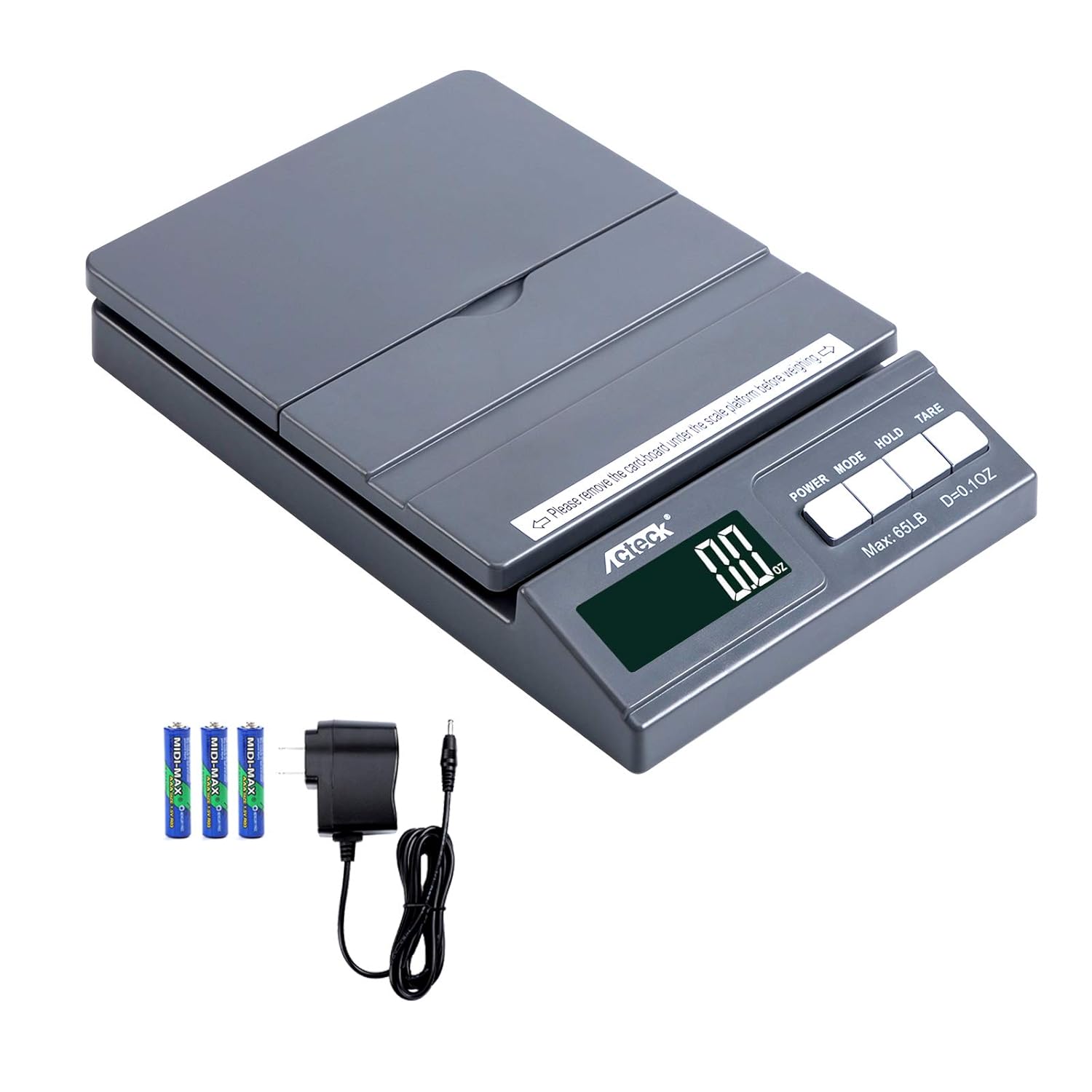 Acteck A-CE65 65LB Digital Shipping Postal Scale with AC Adapter, Gray : Office Products