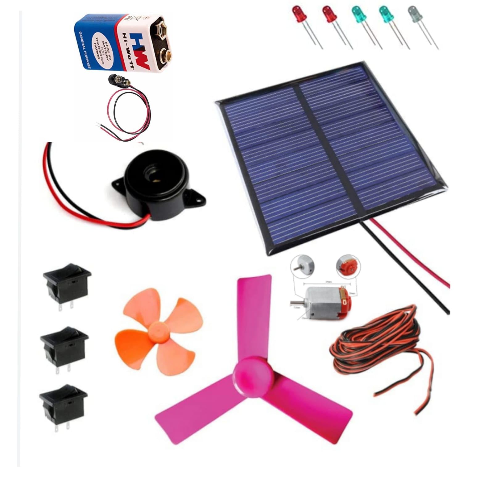 VITSZEE DIY Solar Bettery Experiment Kit for Kid Educational DIY Science Project Kit | School Experiment, Physics Practical (Solar Plate, Bettery, Sound Buzzer, LEDs, Toy Motor, Fan, Switch, Wire) (B0D3J2K13W) Amazon Price History, Amazon Price Tracker
