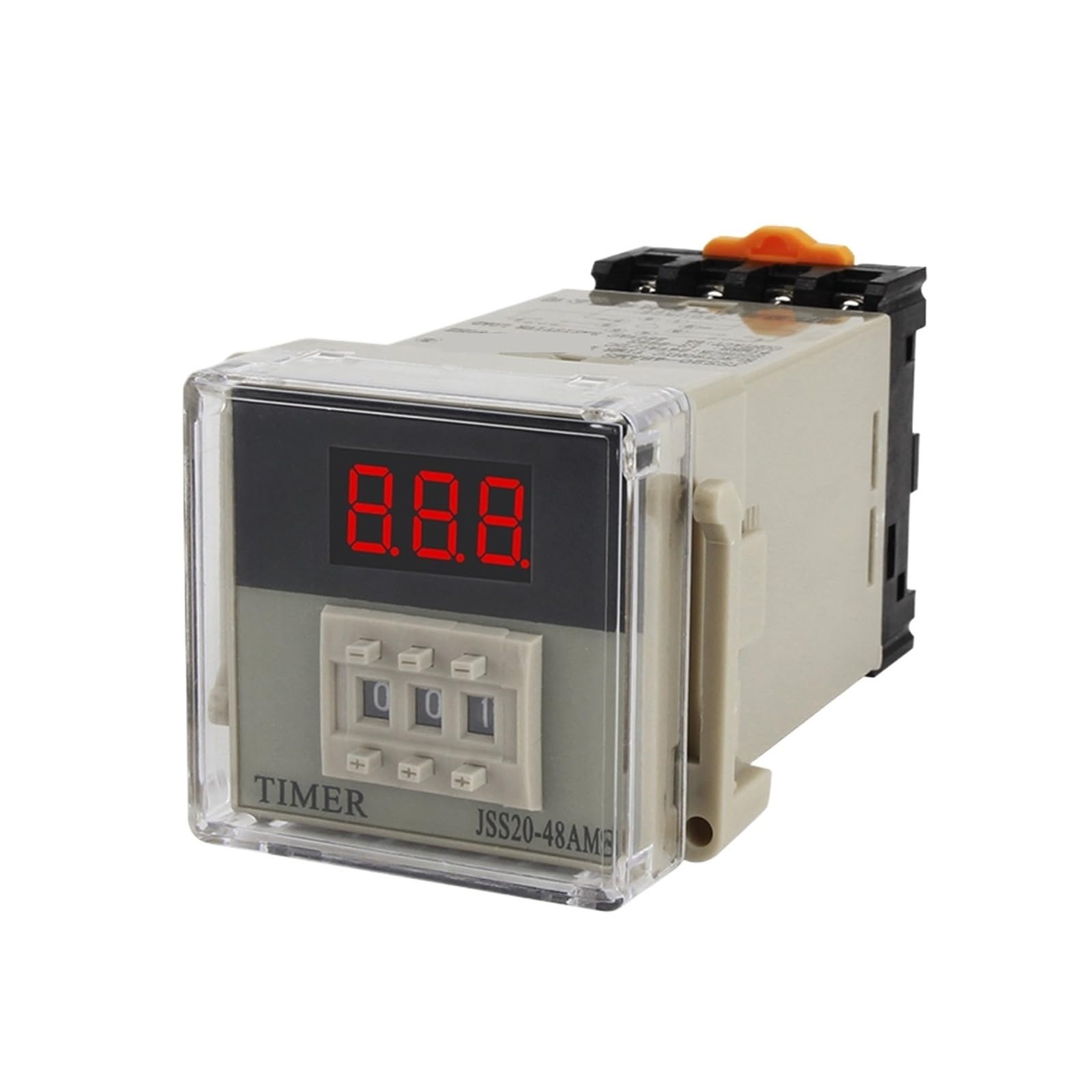 JSS20-48AMS DC24V AC220V L/E/D Programowalny cyfrowy przekaźnik czasowy z wylotem bazowym opóźnienia timera 0,01 S-999H (999H-AC220v)