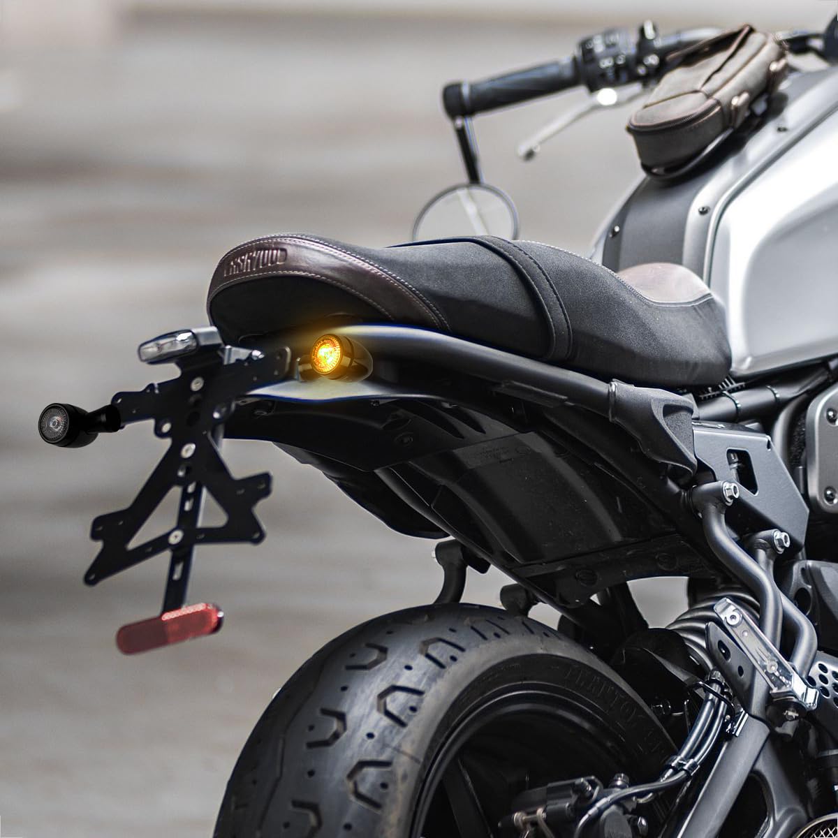 evermotor 3 en 1 Clignotants Moto LED Mini Bullet,Homologué E32 - Indicateurs Universels en Alliage CNC 12V Étanche IP67 - pour Moto, Scooter, Quad (2Pcs)
