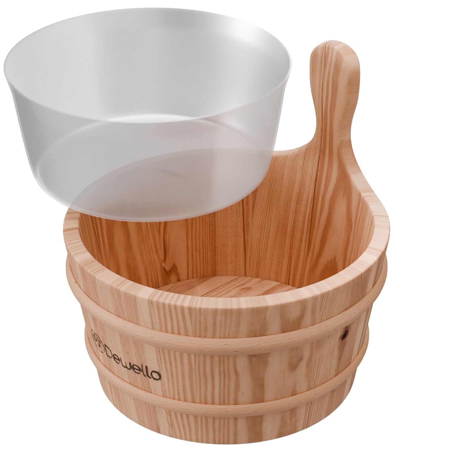 Dewello® Sauna Sanduhr 15 Minuten aus 100% Pinie + 2 Schrauben, vorgebohrt - Glas robust & hitzebeständig - Kontrastfarbe Pink - Sauna Zubehör