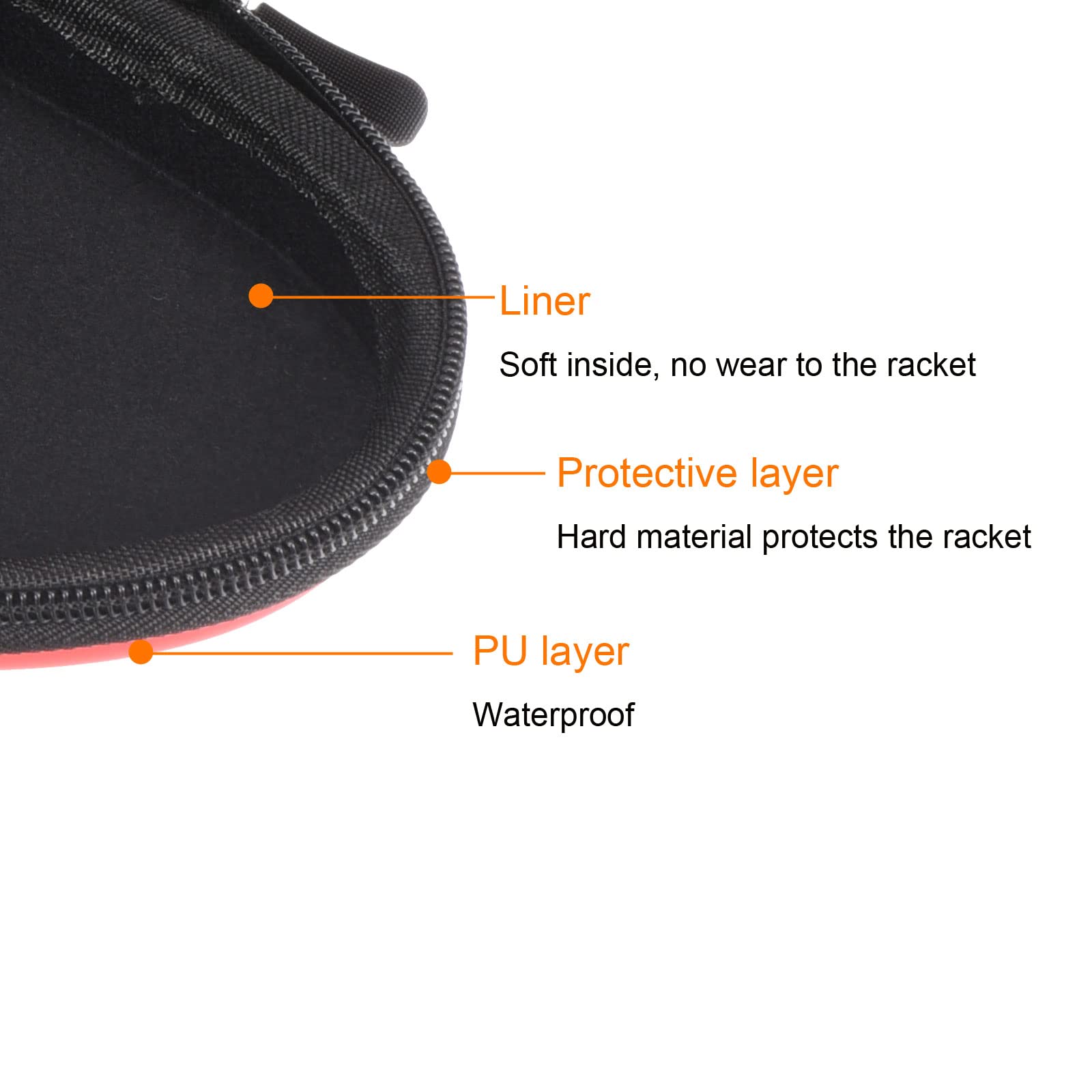 PATIKIL Tavolo Tennis Racchetta Custodia, Ping Pong Paddle Custodia Dura Copertura Contenitore Borsa Zucca Forma per Sport Accessori, Rosso