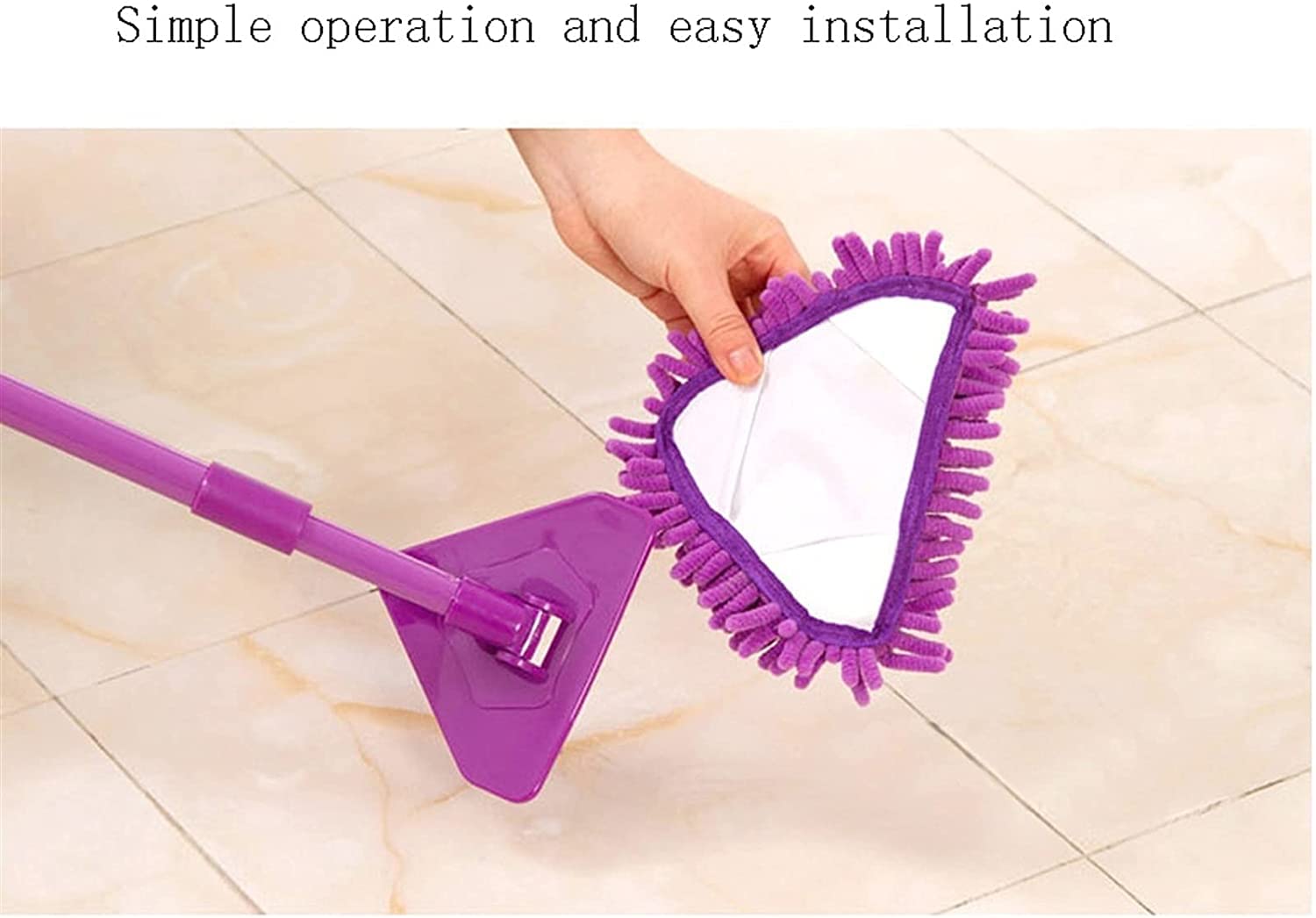 Cubo para fregona, Mini trapeador de Microfibra Creativo, portátil, Giratorio 360 Grados, Herramienta Multifuncional Limpieza for el hogar(Purple)