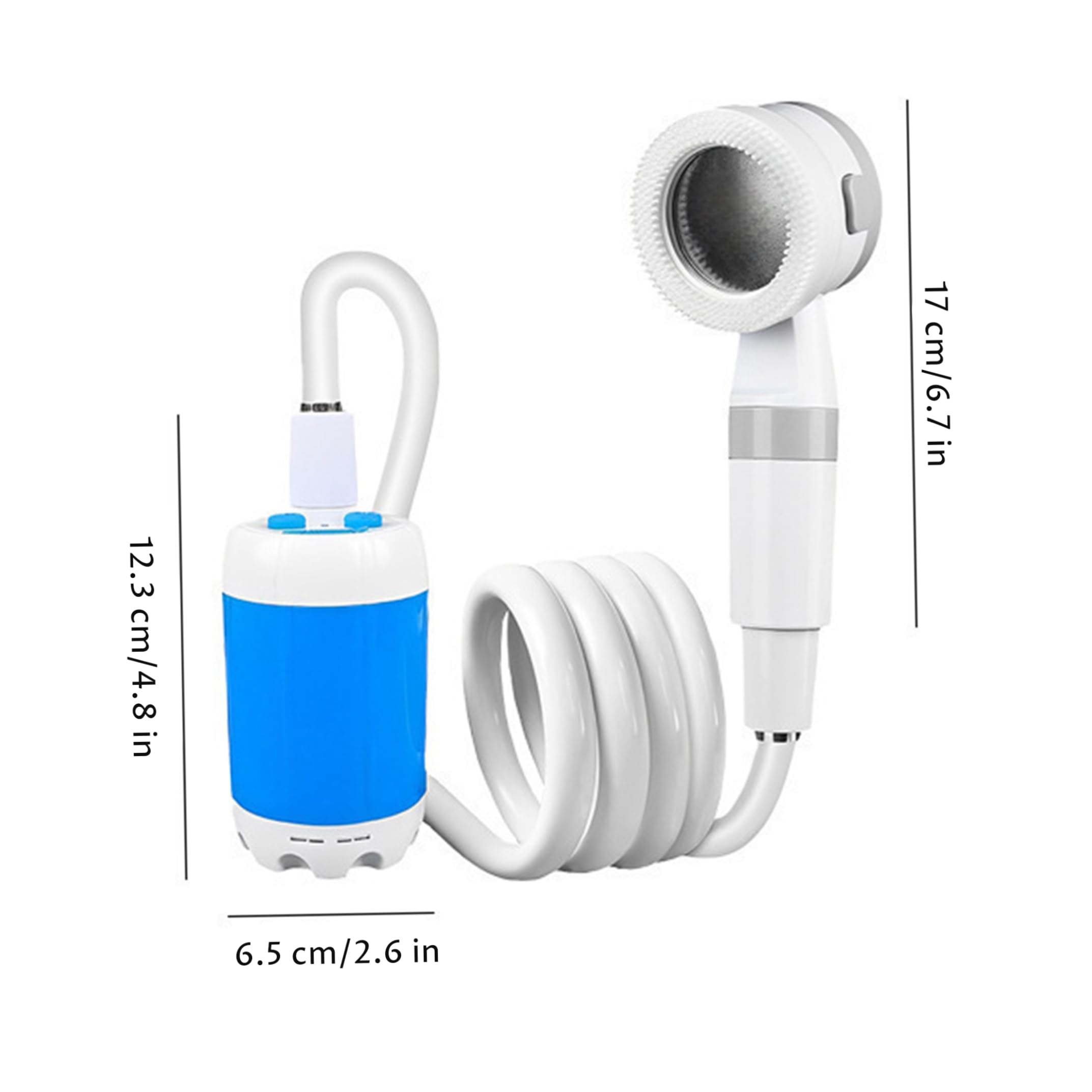 Douche de Camping Portable, Douche de Camping Rechargeable, Pompe USB extérieure pour -Car, Voyage, Plage, Bain pour Animaux Compagnie, arrosage, 2 Niveaux, Pompe